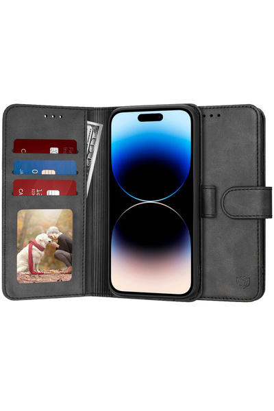 Techsuit Θήκη ημερολογίου 360 για iPhone 14 Pro, μαύρη