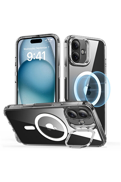 ESR Husa iPhone 16 Plus Classic Hybrid HaloLock Kickstand, transparenta