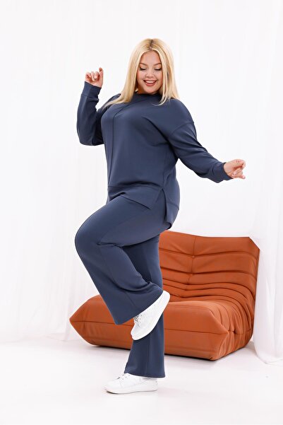 Siyezen Plus Size Modal Set with Green Front