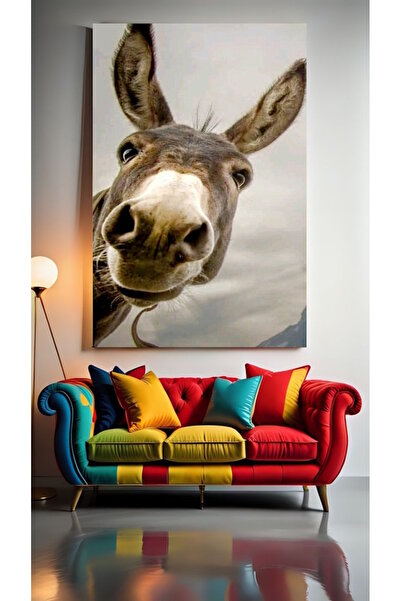 özkacar KOMİK EŞŞEK II Tablou pe pânză pentru decorarea casei, perete, salon,...