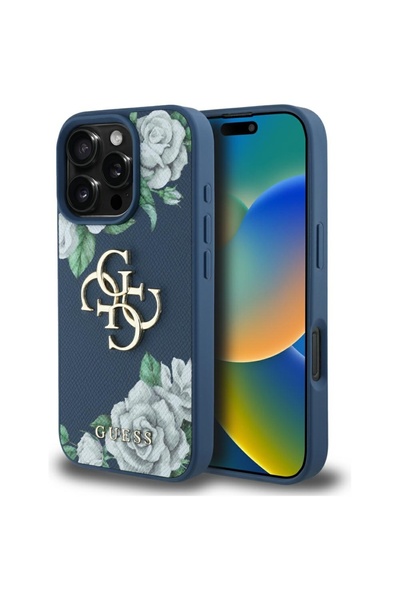 Guess Αυθεντική σκληρή θήκη Husa για iPhone 16 Pro 4G με κόκκους και μεγάλο λ...