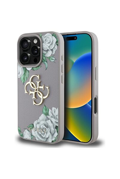 Guess Husa originala iPhone 16 Pro Hardcase 4G Grained Roses Big Logo, mov, G...