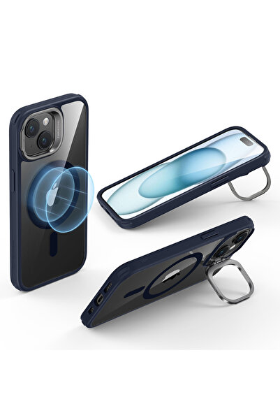 ESR iPhone 15 Classic Hybrid HaloLock Kickstand Case, blue