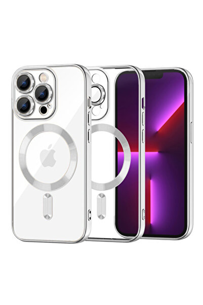 Techsuit Husa premium iPhone 13 Pro Luxury Crystal MagSafe, argintiu