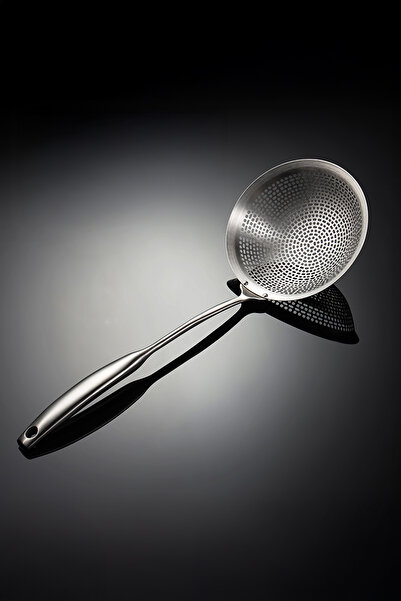 Vadi ملعقة مثقبة من الفولاذ المقاوم للصدأ - مصفاة للزيت والقلي والطهي 18 سم