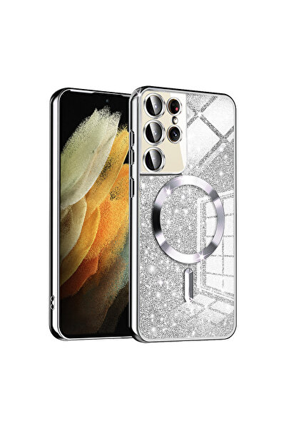 Techsuit Husa premium Samsung Galaxy S21 Ultra 5G Luxury Glitter MagSafe, arg...