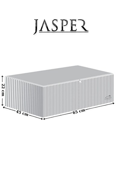 JASPER Antrasit 1 Adet Çizgili Büyük Boy Baza Altı Ve Çekyat Hurç - 65x45x22 Cm - Organizer.