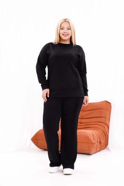 Siyezen Plus Size Modal Suit with Side Ties