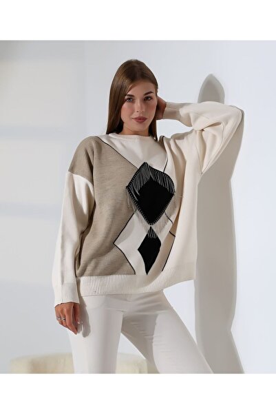 REDMİNA fashion سترة نسائية كبيرة الحجم بنمط هندسي