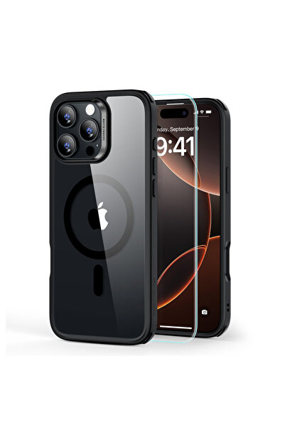 ESR [Pachet 360°] Husa + folie iPhone 16 Pro Classic Hybrid HaloLock, negrutr...