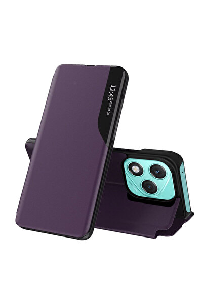 Techsuit Husa Honor 400 Lite Кожа View калъф с капаче, mov