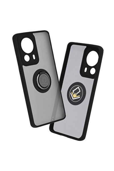 Techsuit Husa Xiaomi 13 Lite Glinth cu inel suport stand magnetic, negru