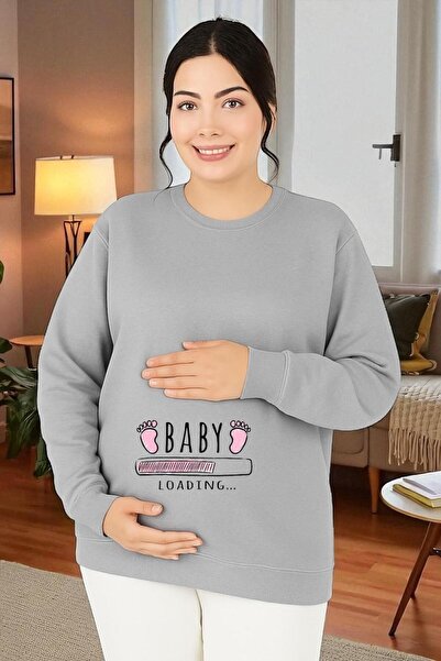 E-ROMA BASKILI HAMİLE SWEATSHIRT