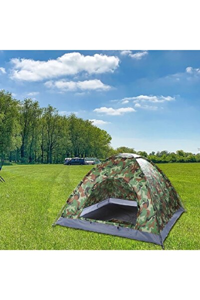 KESNUP Cort de camping pentru 2/3 persoane, 200 x 200 x 135 cm, Camuflaj