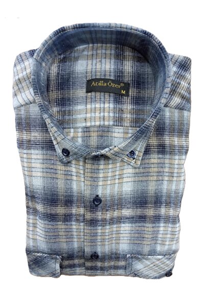 nightblack χειμερινό 100% βαμβακερό άνετο πουκάμισο με μακριά μανίκια με διπλ...