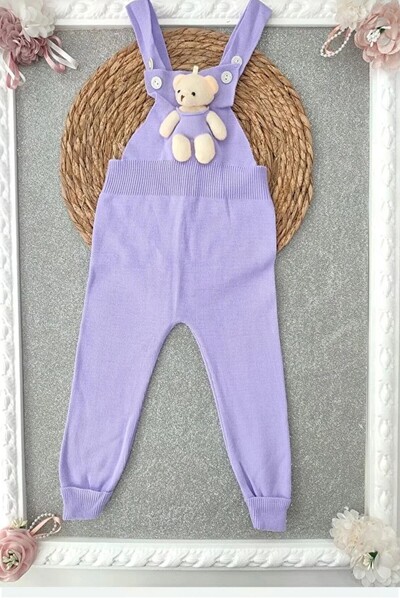 BEBENAZ AYICIK OYUNCAKLI salopetli düğmeli TRİKO tulum (0-5 YAŞ)