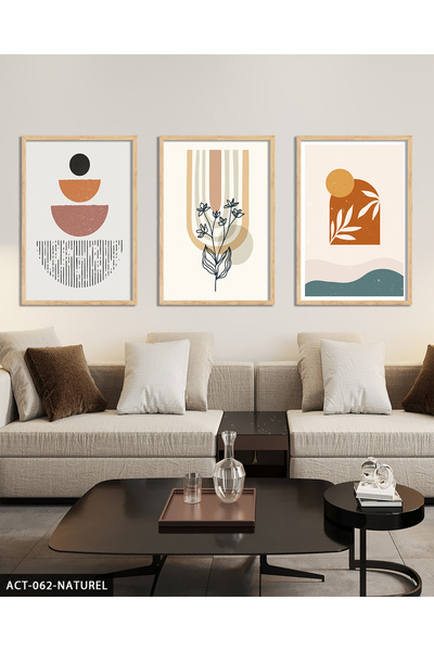 CeSht Абстрактна картина з 3 частин в дерев'яній рамі