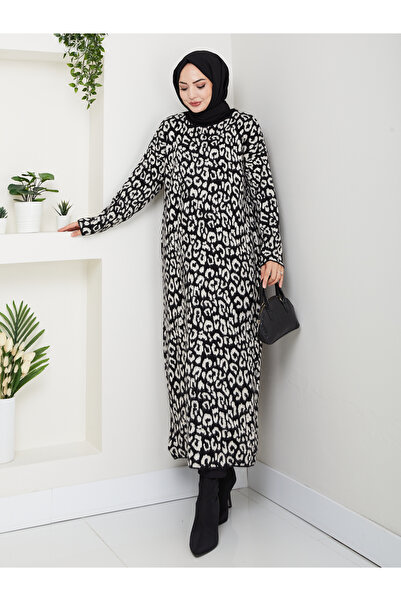 Kirazgym Rochie tricotată cu model leopard