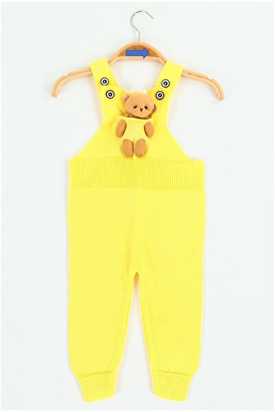 BEBENAZ AYICIK OYUNCAKLI salopetli düğmeli TRİKO tulum (0-5 YAŞ)