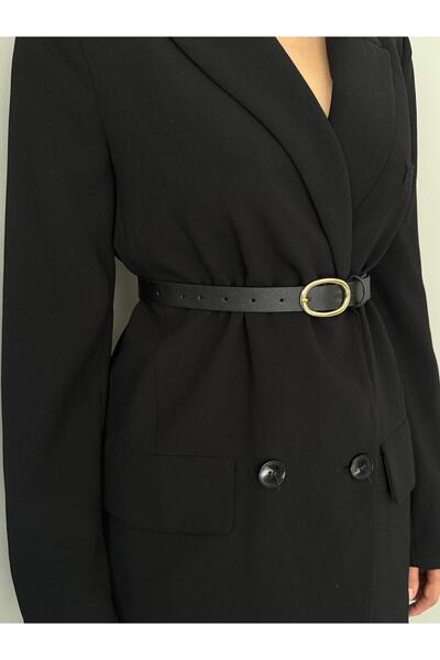 LİA KEMER حزام بإبزيم ذهبي بيضاوي الشكل