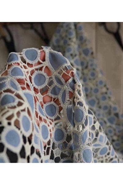 Parça Kumaş Dünyası İthal Dantel Mavi Renktedir