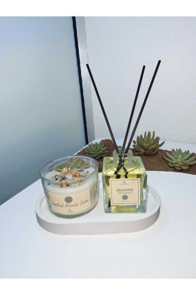 COCOS CANDLES Dekoratif 3’lü Hediye Seti, Mum ve Bambu Oda Kokusu