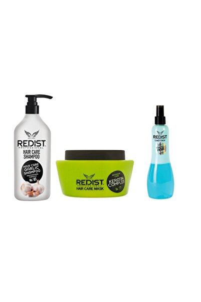 Redist Set Șampon Usturoi 1000 ml + Mască cu Keratină + Balsam Spray 400 ml