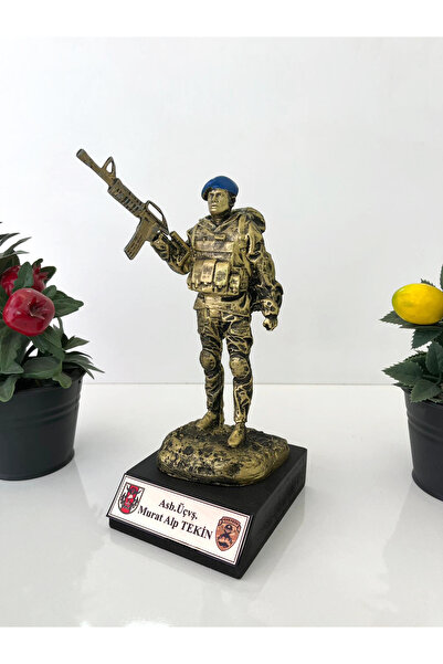 Teknookul Kişiye Özel Mavi Bere Askeri Hediye Biblo