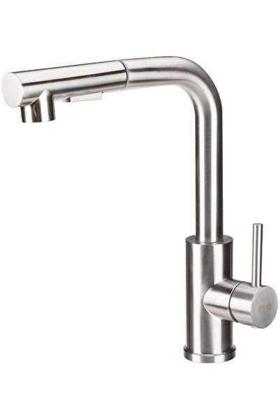 Evotools Baterie Bucătărie Lebada Tip L cu Duș Extractibil INOX 5001 - Lungim...