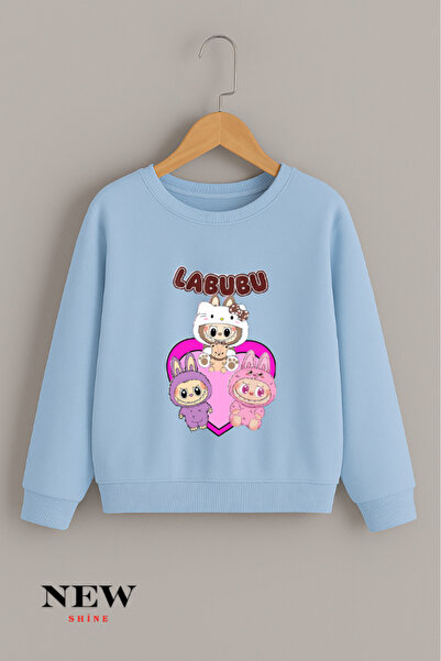 New Shine Labubu Štampano Unisex Dječja okrugla kragna Dukserica