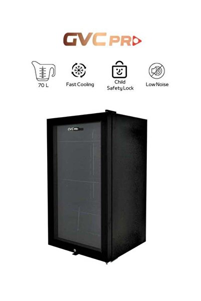 GVC PRO Mini Refrigerator With Glass Door 70 L 2000 W GVRG-125 Black