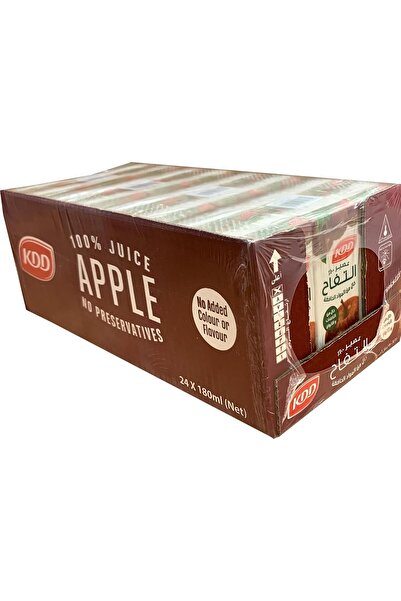 KDD Apple 100% Juice, No Added Sugar, 180ml Pack Of 24