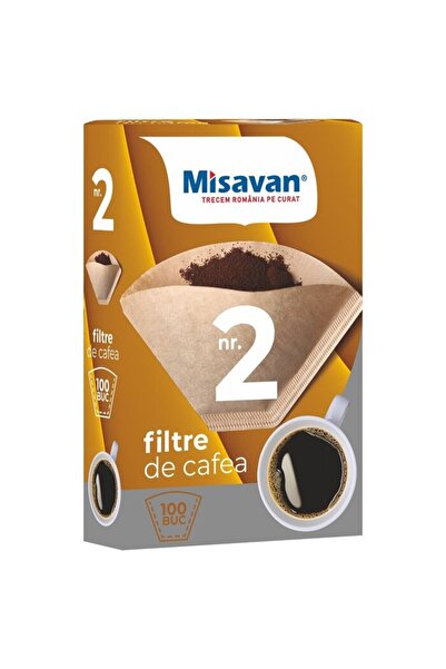 Misavan Filtre cafea, Misavan, numarul 2, hartie, maro, set 100 bucati