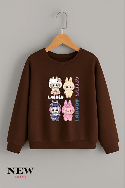 New Shine Labubu Štampano Unisex Dječja okrugla kragna Dukserica