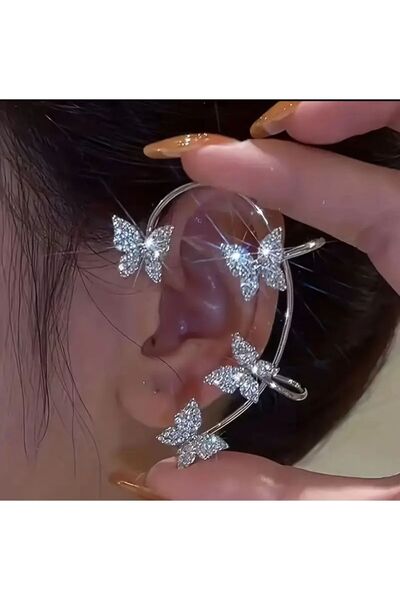 Tudivanyu Aksesuar قطعة واحدة من أقراط على شكل فراشة كاملة الأذن بدون ثقوب مص...