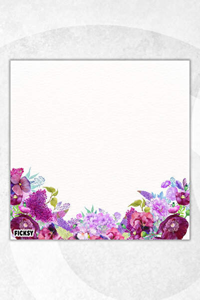 Ficksy مفكرة زهور - مقاس 9*9 سم - 50 ورقة - مفكرة - مذكرة - ورق ملاحظات - قائمة المهام - دفتر ملاحظات