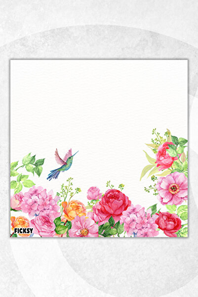 Ficksy Flower Memo Pad - 9*9 cm Size - 50 Sheets - Notepad - Memopad - Note Paper - to Do List - Notebook