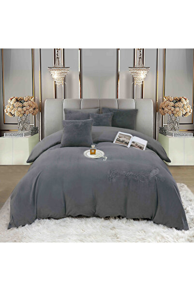 FIONNA.RO Short Thread Faux Rabbit Fur Bed Linen - Rabbit Grey