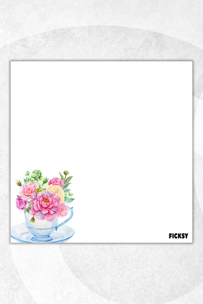 Ficksy Flower Memo Pad - 9*9 cm Size - 50 Sheets - Notepad - Memopad - Note Paper - to Do List - Notebook