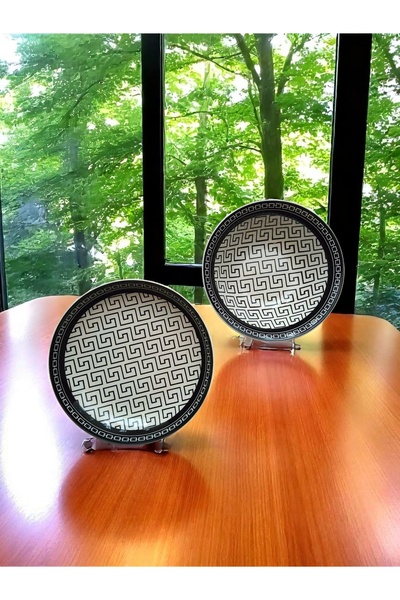 OEM Black ceramic dinnerware set with pattern