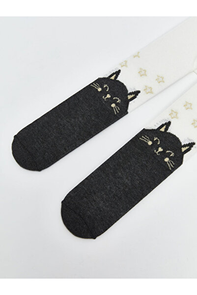 LC Waikiki Sparkling Choices from Shining Store |   Cat Printed Girls' Pantyhose