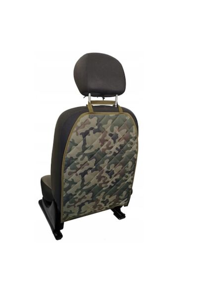 Metru Patrat Quilted Car Seat Back Protector, Army, Washable, Waterproof