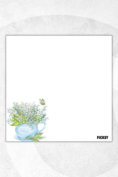 Ficksy Flower Memo Pad - 9*9 cm Size - 50 Sheets - Notepad - Memopad - Note Paper - to Do List - Notebook