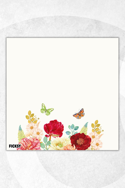 Ficksy Flower Memo Pad - 9*9 cm Size - 50 Sheets - Notepad - Memopad - Note Paper - to Do List - Notebook