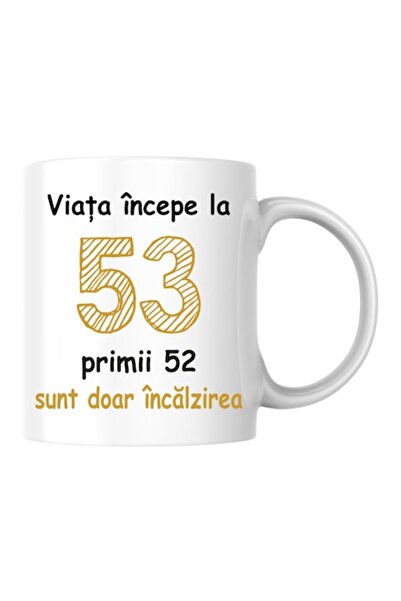 T&M Personalizare Cană personalizată - Viața începe la 53 de ani, v2, albă, 3...