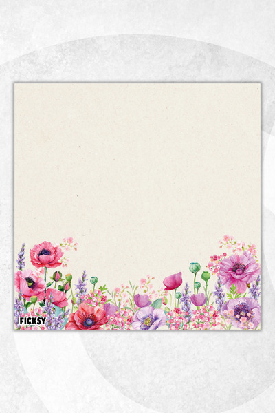 Ficksy Flower Memo Pad - 9*9 cm Size - 50 Sheets - Notepad - Memopad - Note Paper - to Do List - Notebook