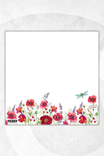 Ficksy مفكرة زهور - مقاس 9*9 سم - 50 ورقة - مفكرة - مذكرة - ورق ملاحظات - قائمة المهام - دفتر ملاحظات