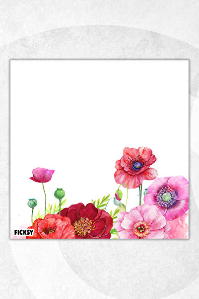Ficksy Flower Memo Pad - 9*9 cm Size - 50 Sheets - Notepad - Memopad - Note Paper - to Do List - Notebook