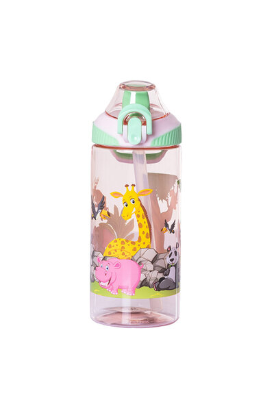Vagonlife Tritan Children's Water Bottle with Straw 500 ml Pink-Green 1 Piece