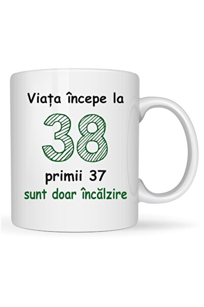 T&M Personalizare Cană personalizată „Viața începe la 38 de ani, primii 37 ab...